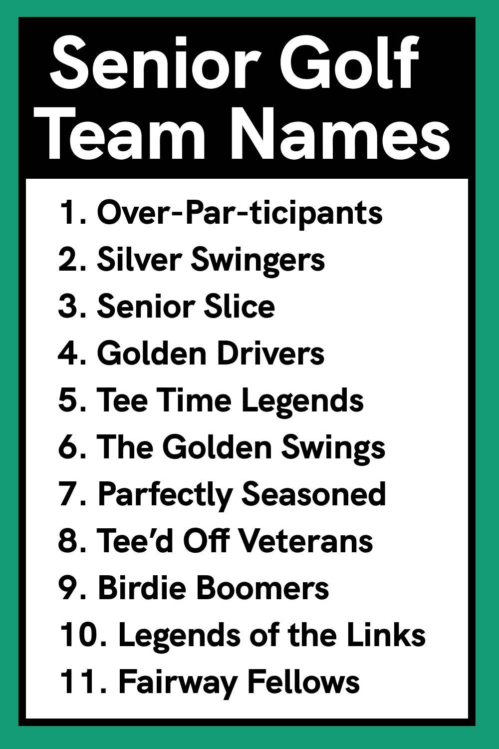 Senior Golf Team Names
