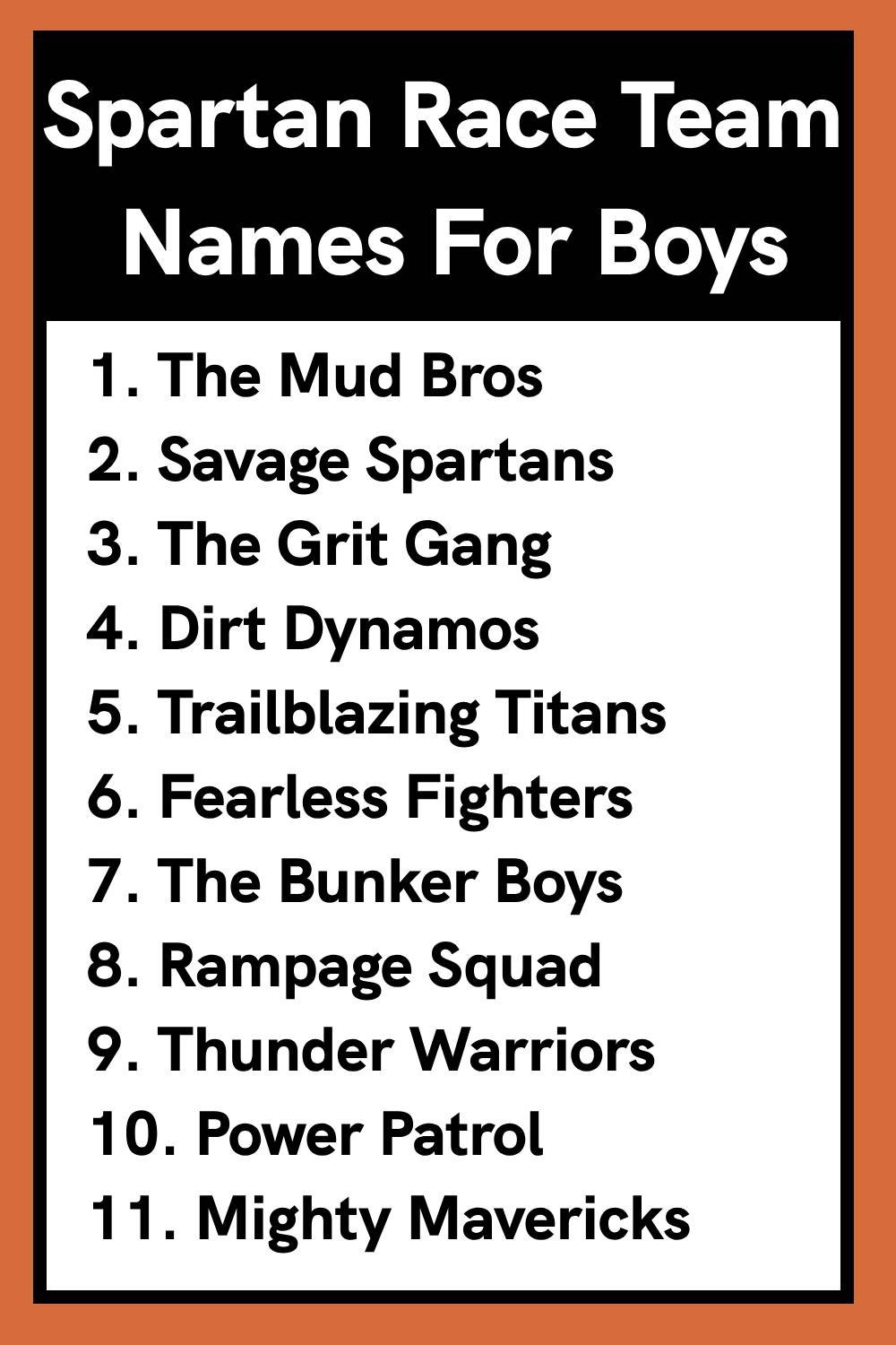 Spartan Race Team Names For Boys