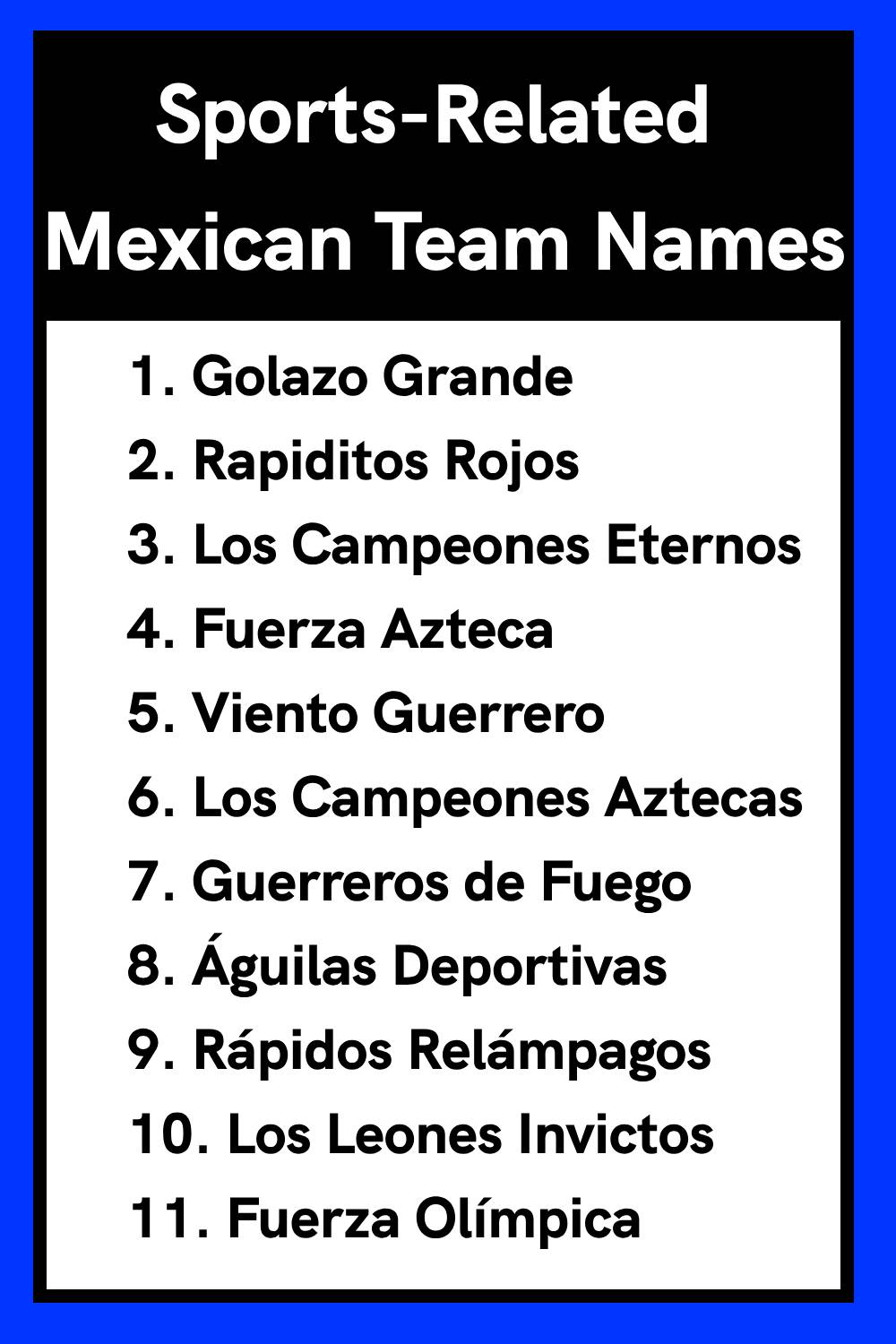 Sports-Related Mexican Team Names