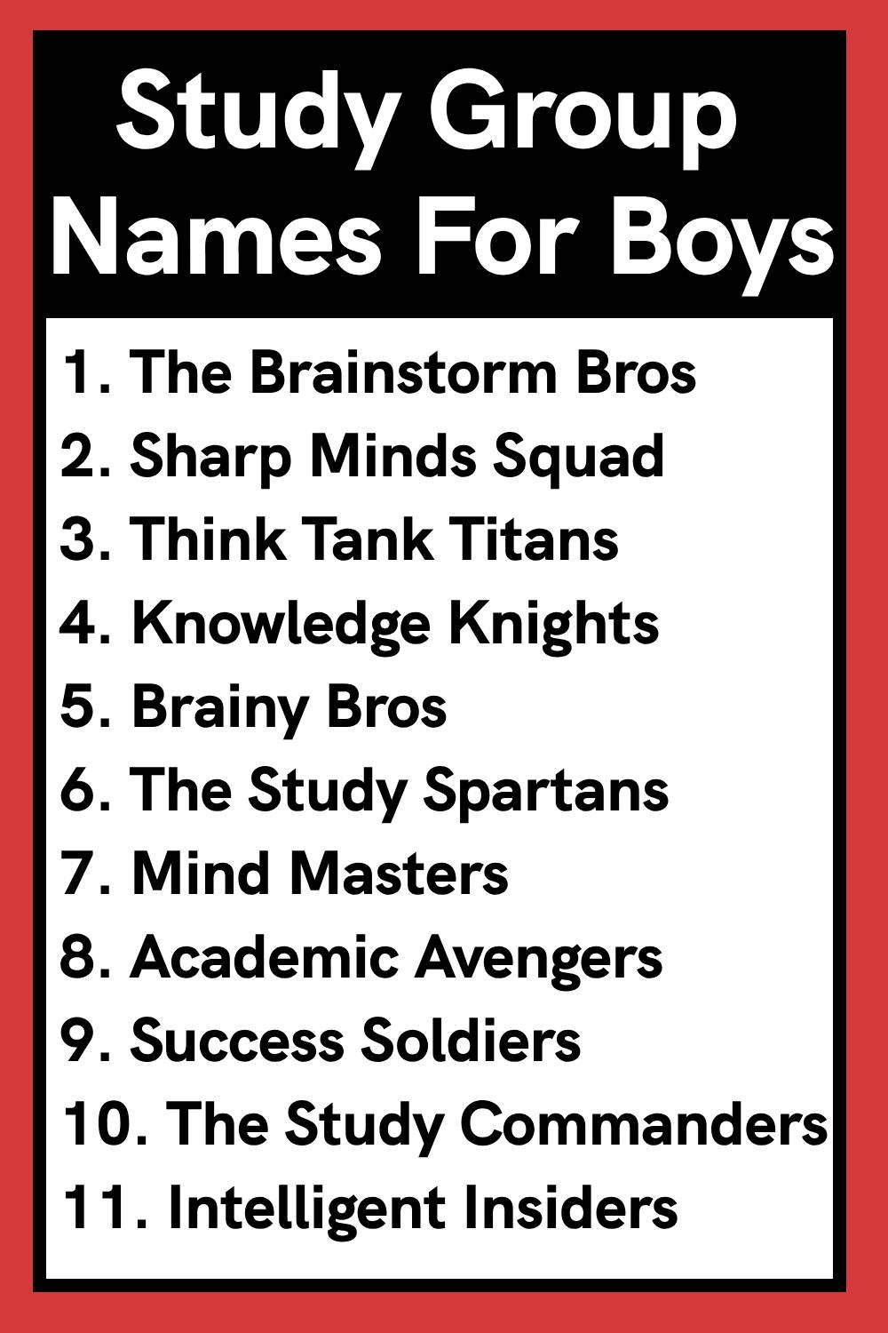 Study Group Names For Boys