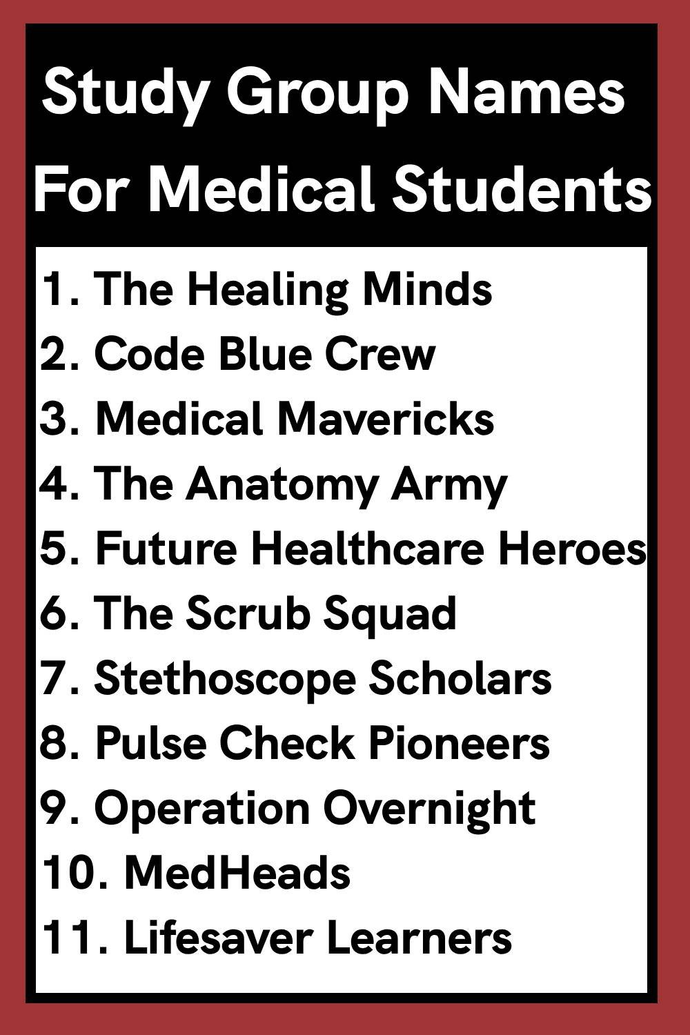 Study Group Names For Medical Students