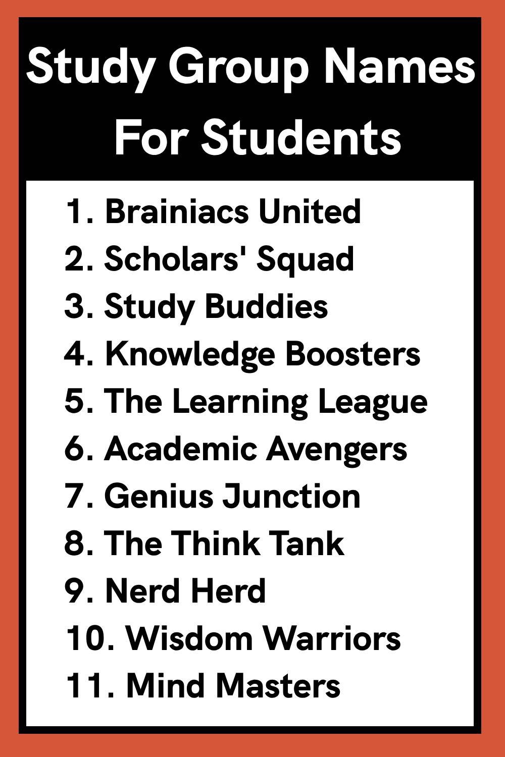 Study Group Names For Students