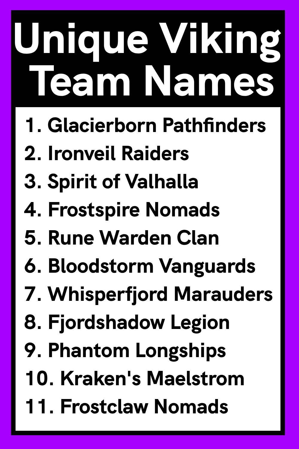 Unique Viking Team Names
